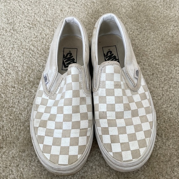 Vans Shoes - Vans checkered white size 7.5